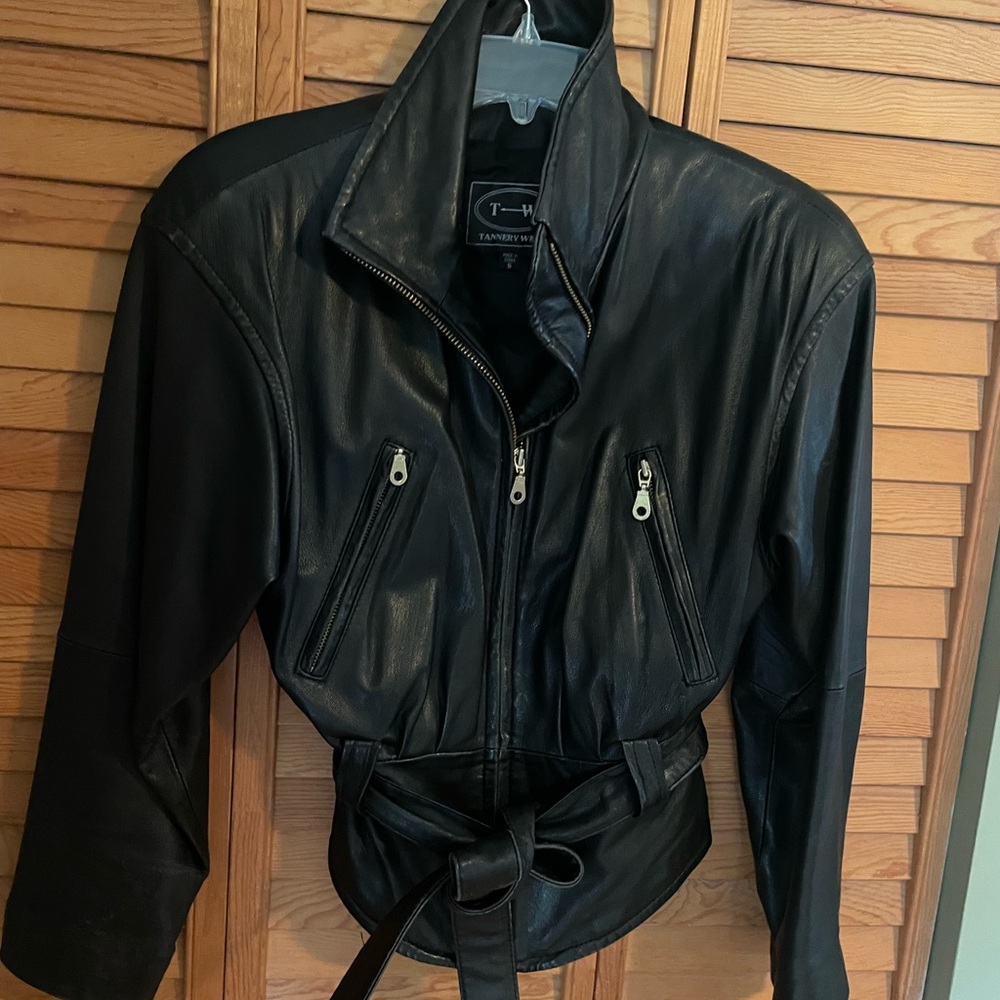 Black Leather Tannery West Jacket Size S